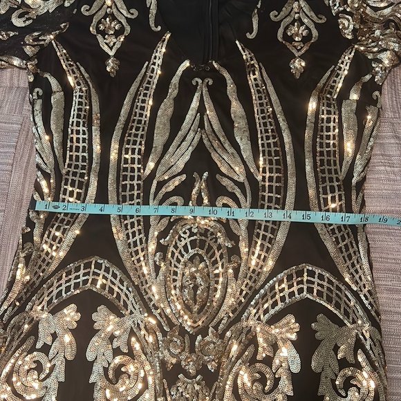 NWOT: J. Our Gold & Black Sequin Dress, Plus Size 1X - Picture 12 of 14